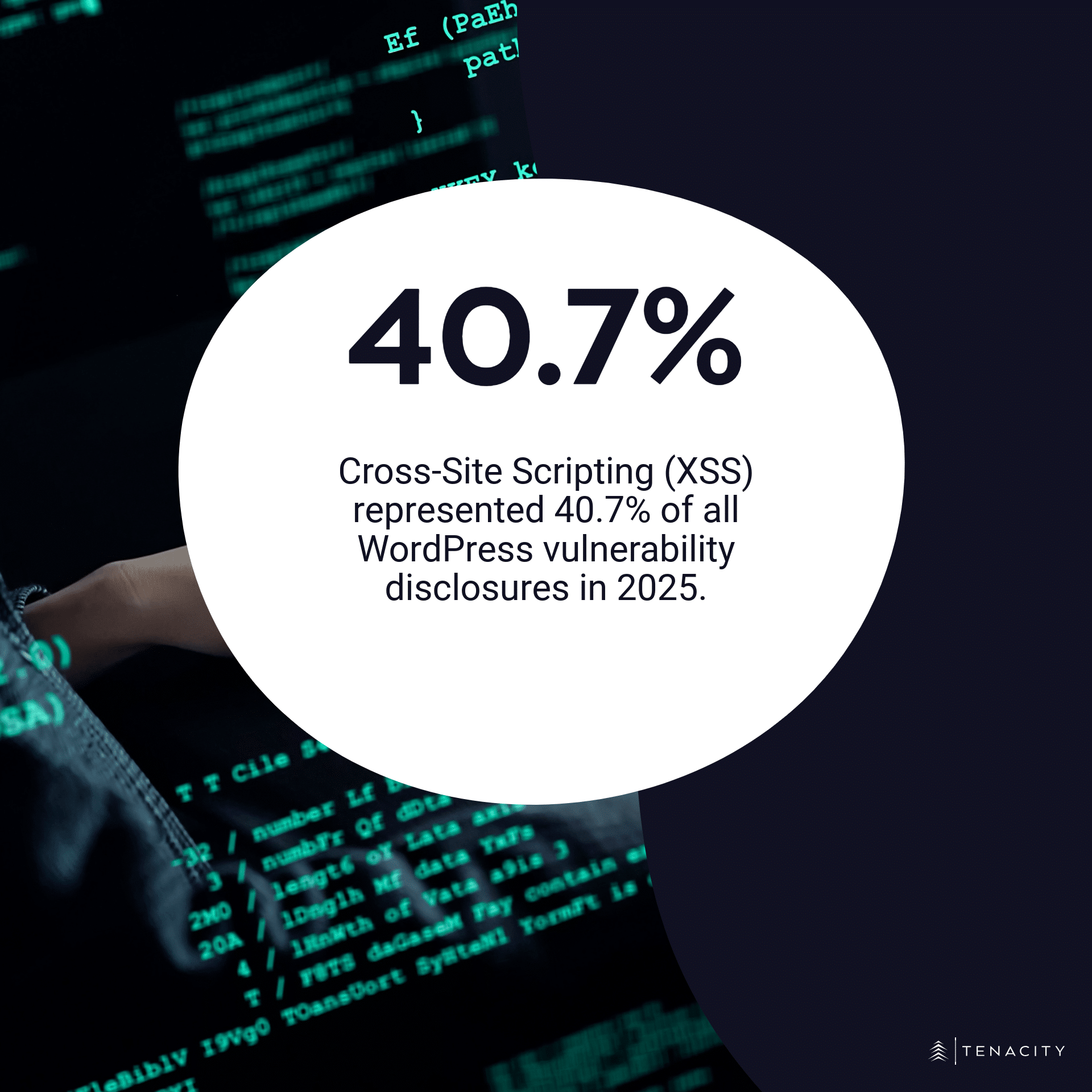 Cross-Site Scripting (XSS) represented 40.7% of all WordPress vulnerability disclosures in 2025.